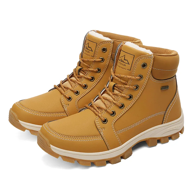 
In Stock Outdoor Suede Pu Leather Anti Slip Wearable Outdoor Safety Work Men Hiking Boot Shoes Men Outdoor 