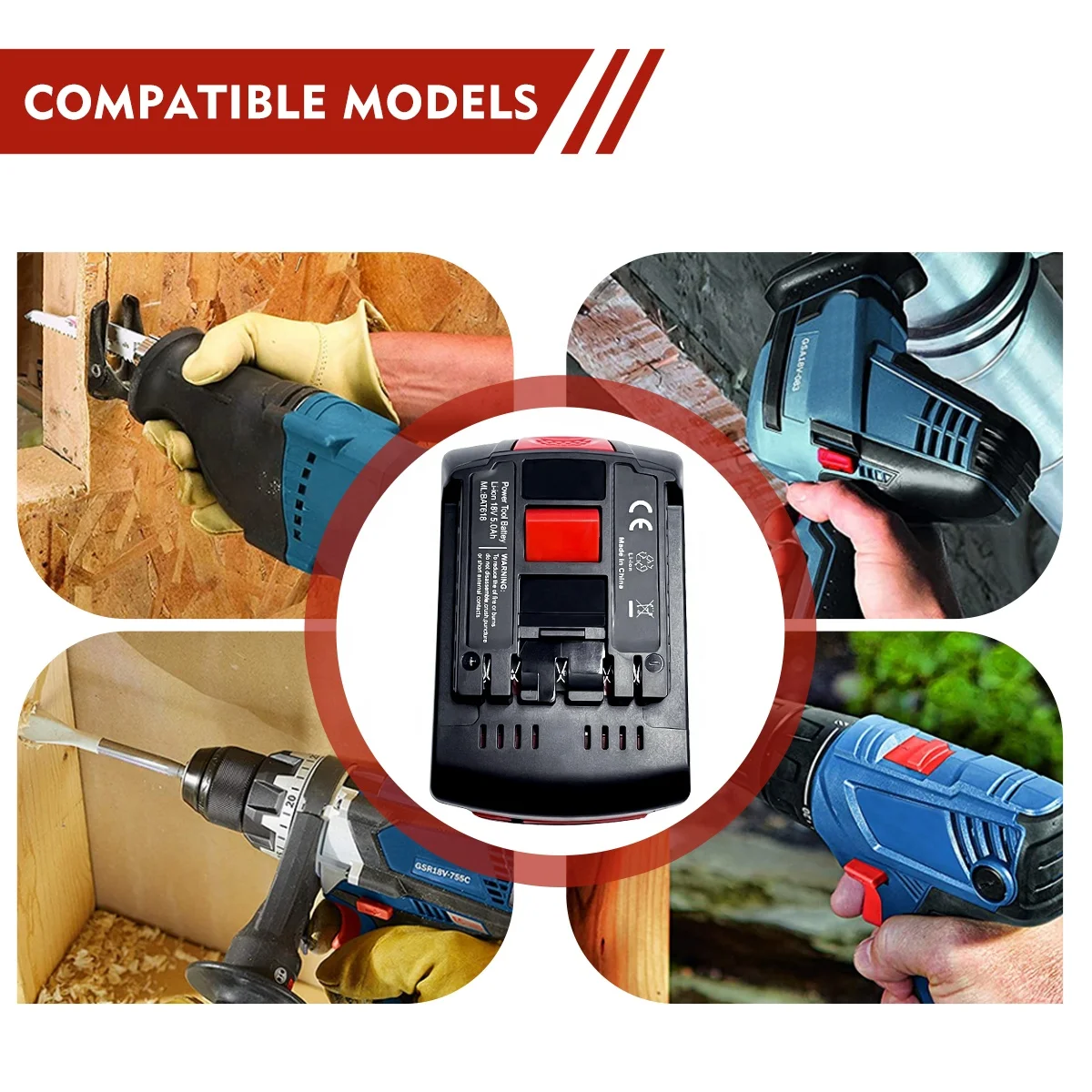 Factory Rechargeable Bosch Lithium Replacement Battery for Bosch Drill 18v Cordless Tools BAT618 BAT609 BAT620