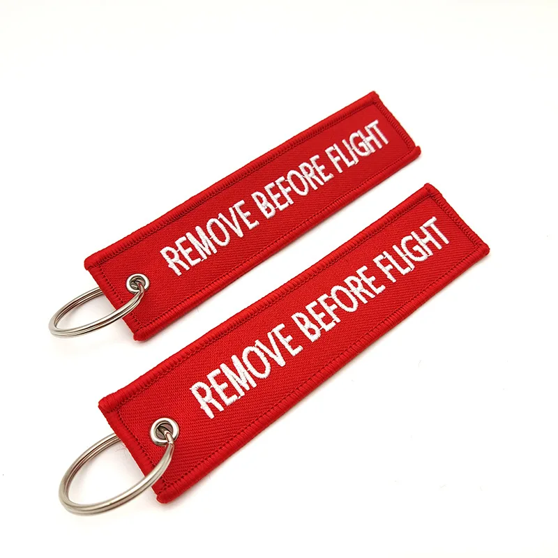 Wholesale Custom Logo Fabric Keychain Personalized Custom Fabric Embroidery Keychain Tag Embroidered Key ring