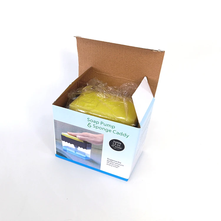 
Christmas Gift Factory Wholesale Creative Kitchen 2-in-1 Manual Press Liquid Soap Dispenser With Sponge 