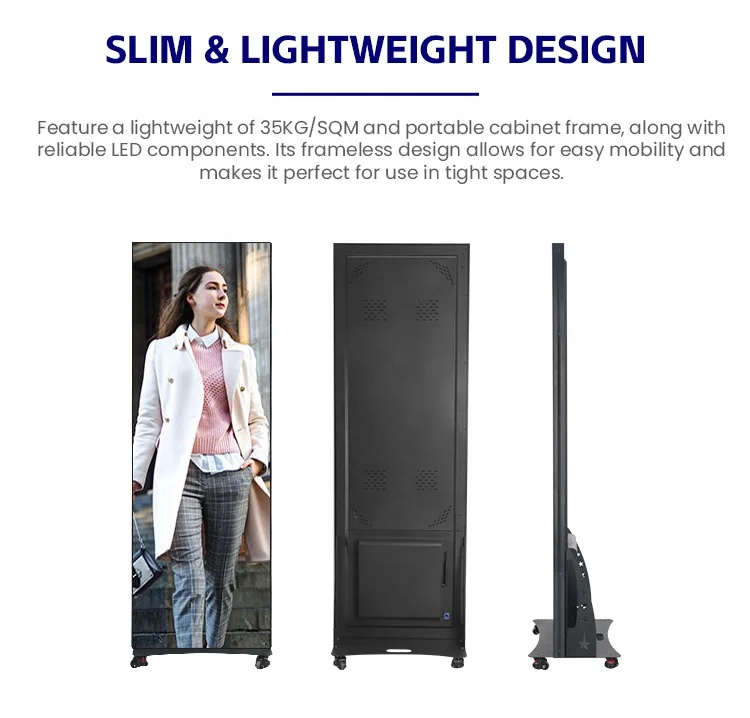 Floor Standing outdoor smart Wifi contral HD video advertising Playing machine LED poster digital signage displays screen