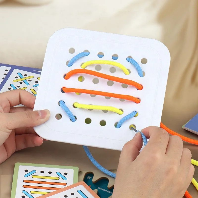 Puzzle Toys Learning to Wear Shoelaces Roping Thread Board Educational Toy Logical Thinking Toys
