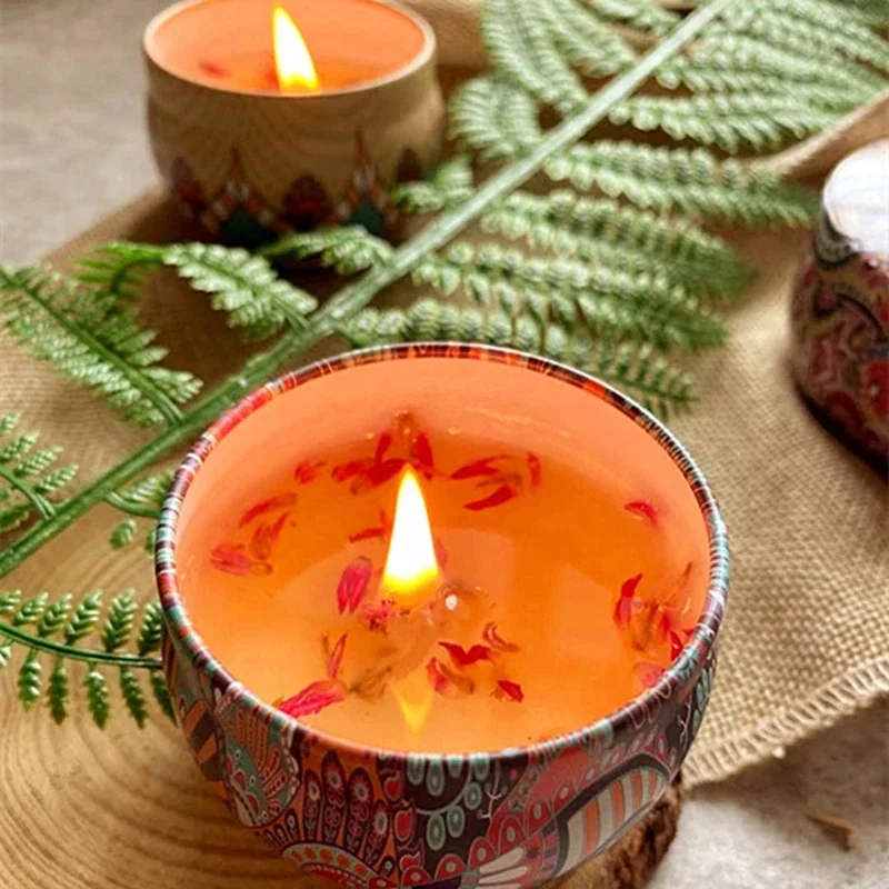Long-Lasting Fragrance Handmade Scented Candles Customizable Label Luxury Vintage Tin Scented Candle
