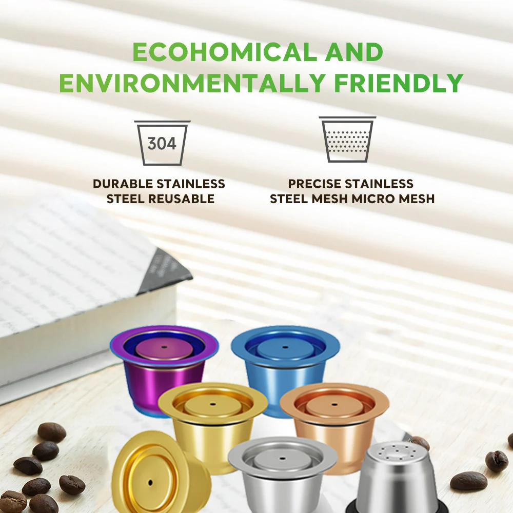 Reusable Espresso Capsules Stainless Steel Refillable Coffee Pods Reusable Espresso Pods Compatible with Nespresso Machines