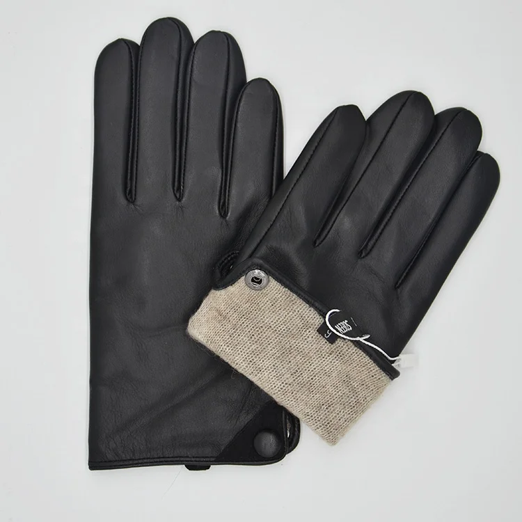 2022 Wholesale fashion High Quality winter touch screen Keep Warm real Cabretta /sheepskin/lamb leather Gloves men