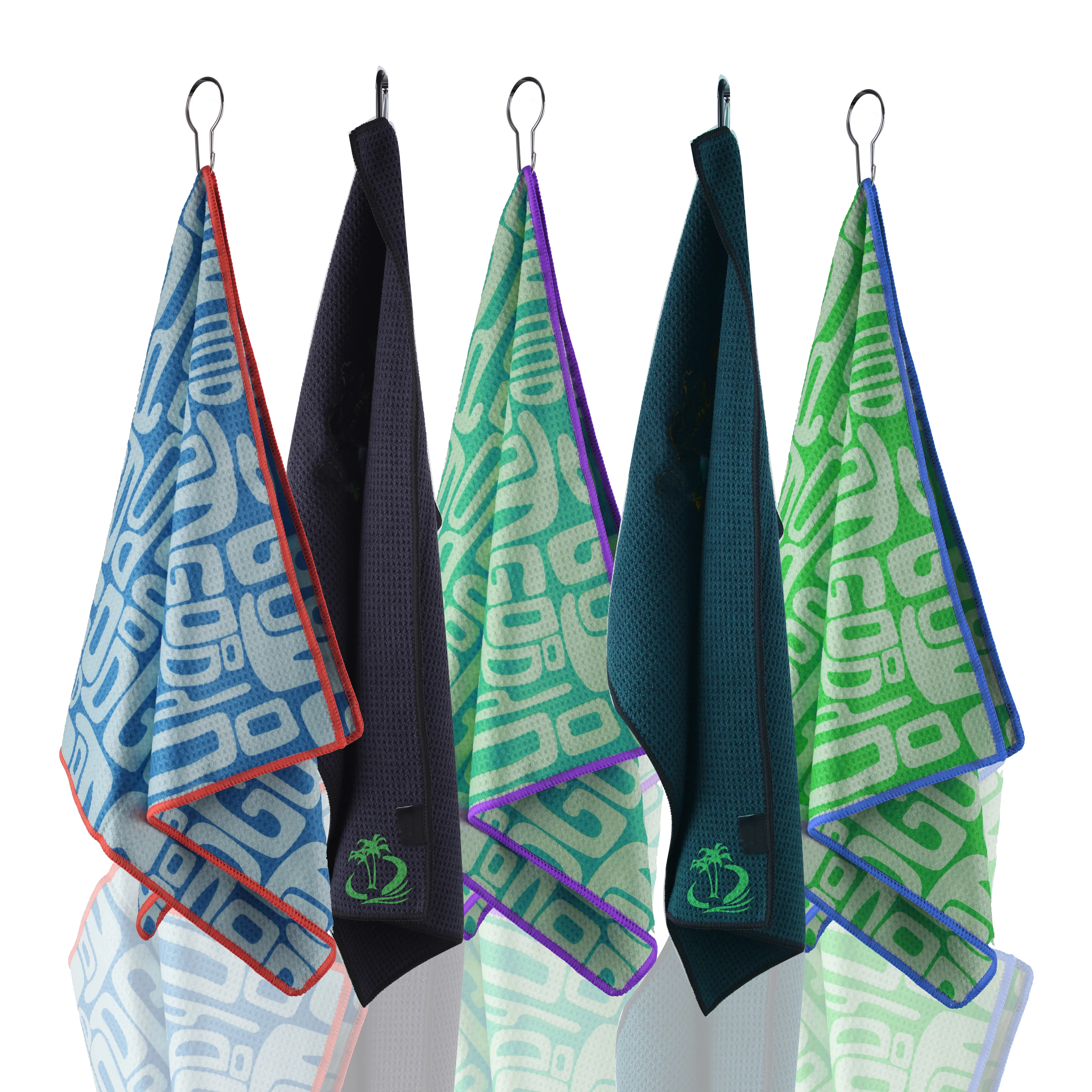 Personalized Designs High Quality Material Custom Printed Microfiber Waffle Weave Golf Towels