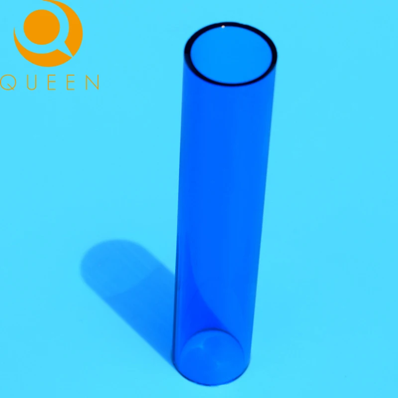 Blue quartz tube  lead free and pyrex high borosilicate glass blue tubing or tube quartz glass tube