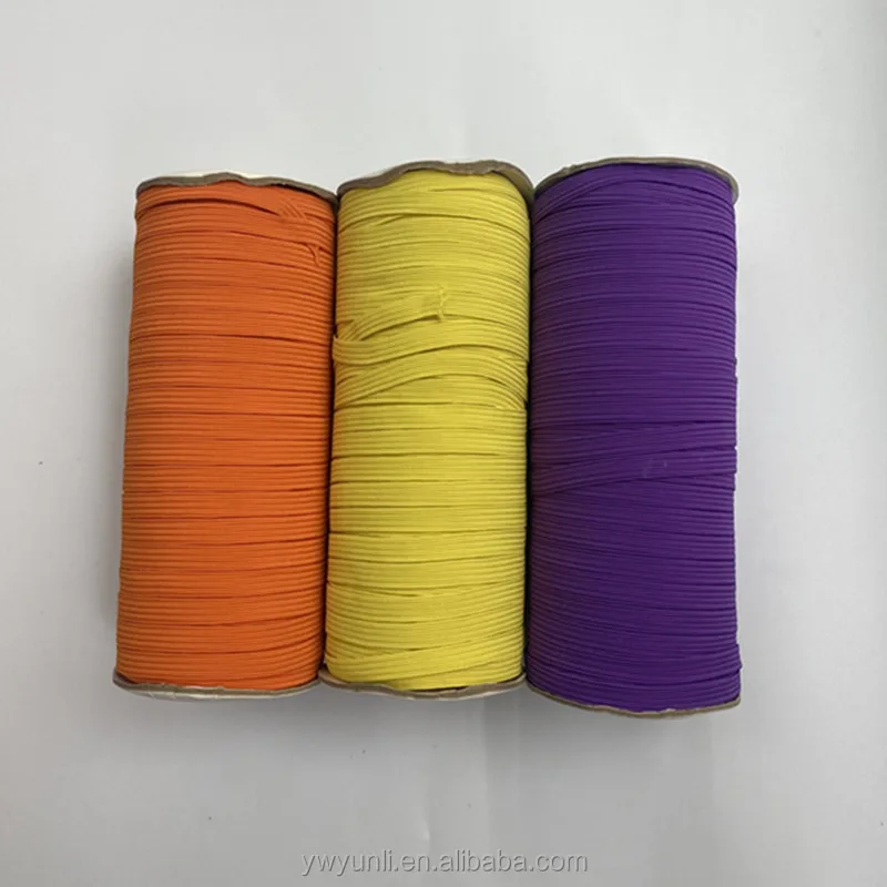 Factory wholesale stock flat woven elastic rope 6mm~15mm color clothing sewing woven elastic belt