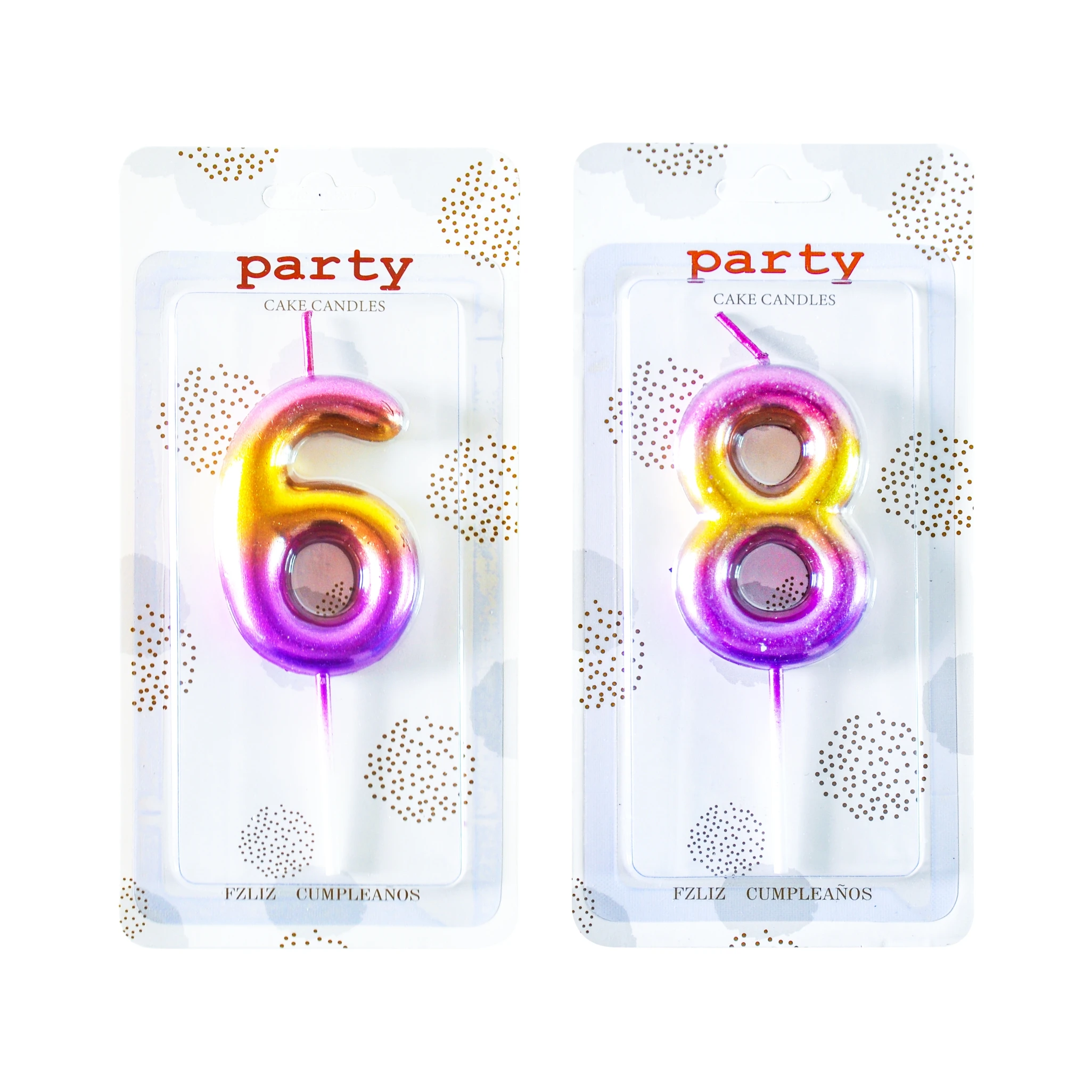 Spot decoration number 0 to 9 Birthday Party Cake Candle gold popular design