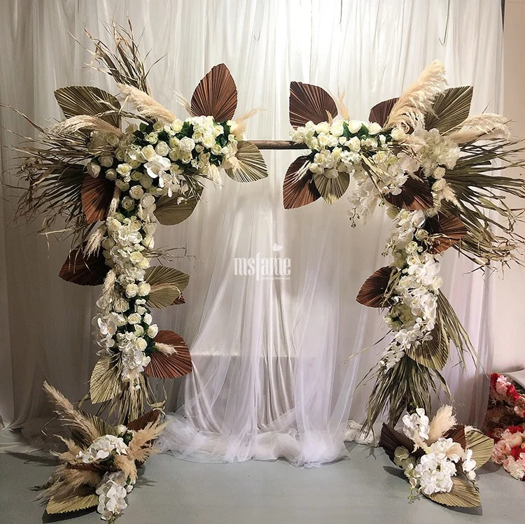 Dried Flowers Arches Garlands Palm Tree Backdrop Stand Flower For Arch In Wedding Supplies