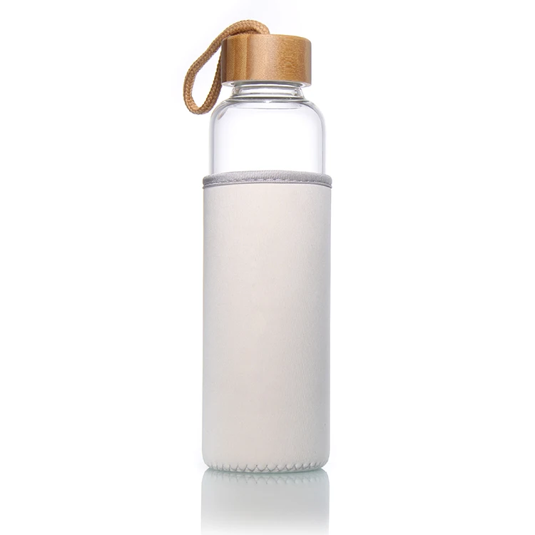 Hot Selling Custom Motivational Time Marker 1000ml 32oz Glass Water Bottle with Silicone Sleeve Minimalist Glass Cup Drinkware