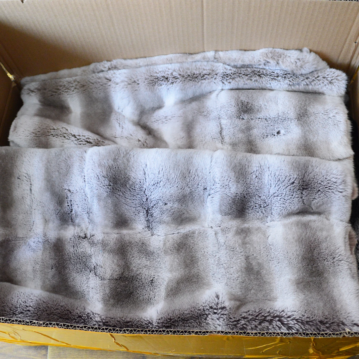 Factory dyed Chinchillar rabbit fur plate