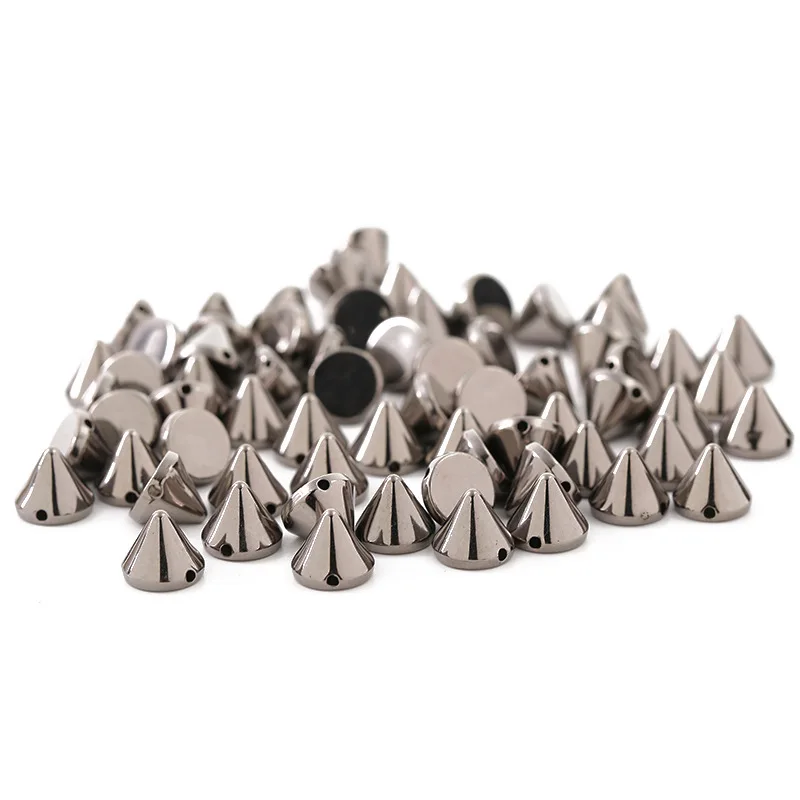 Golden mango 8mm Silver Gold Color Studs Spikes Plastic Decorative Rivet Punk Rivets For Leather Clothes Jewelry Making Crafts