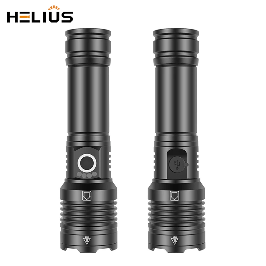 Helius Telescopic zoom P50 outdoor bright light Multi-functional portable waterproof LED outdoor USB rechargeable flashlight