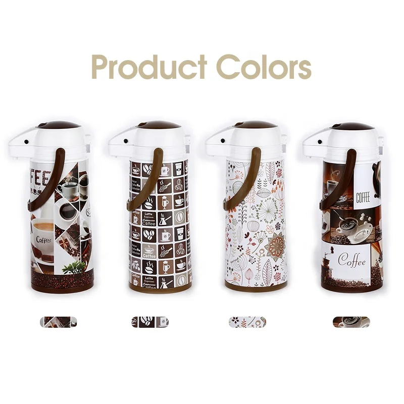 SUNLIFE 1900ml High Quality Food Grade Iron Body Air Pump Pot Thermo Glass Vacuum Jug