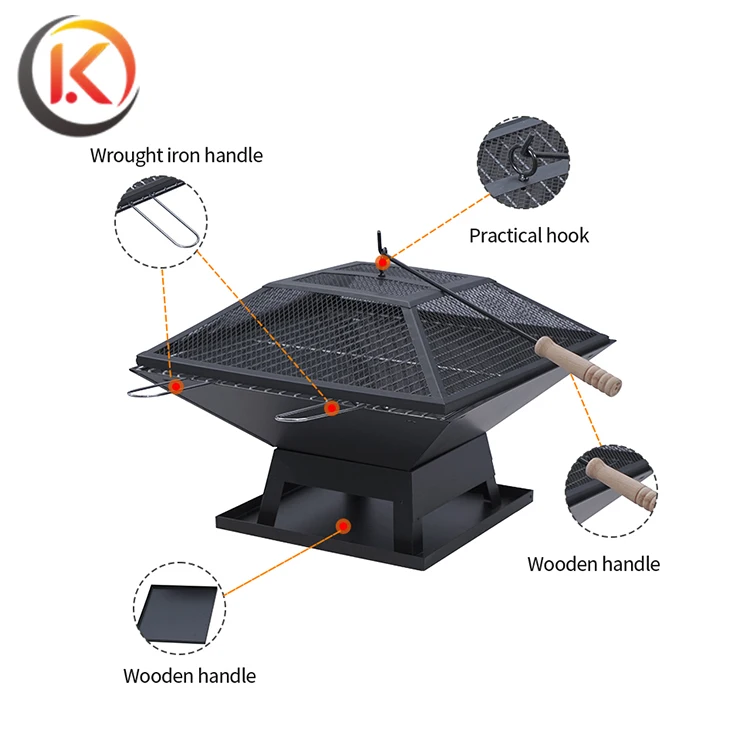 China Indoor Square home use japanese Mini charcoal portable barbecue Bbq grill With Handle