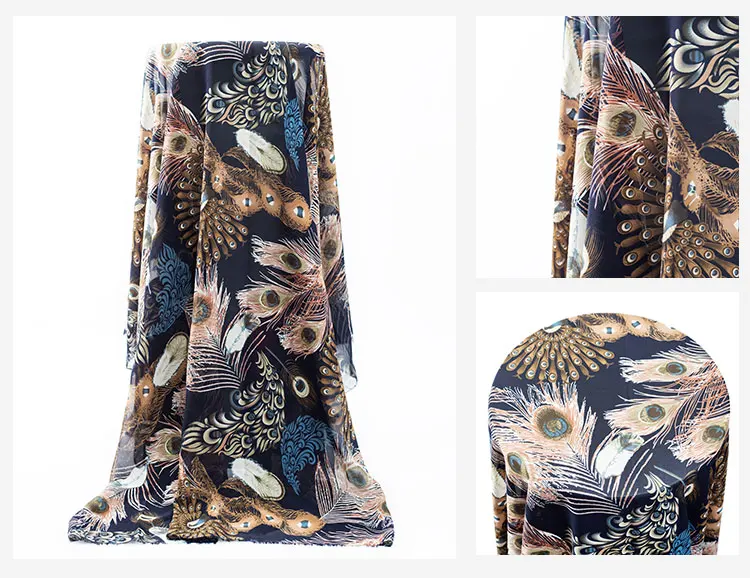 
High Quality Breathable Floral Digital Prints Soft Chiffon Georgette Fabric For Woman Dress 