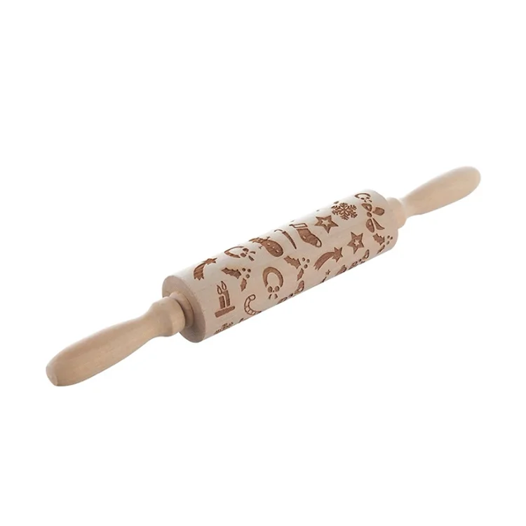 Bakeware Baking tools Christmas Snowflake Flower Embossed Rolling Pin