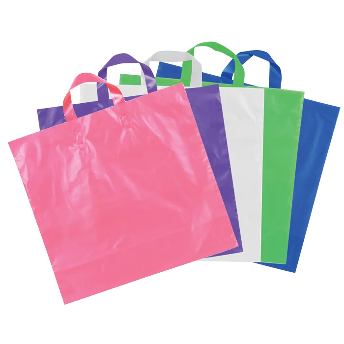 custom print your own logo plastic bag shopping carry bag with handle