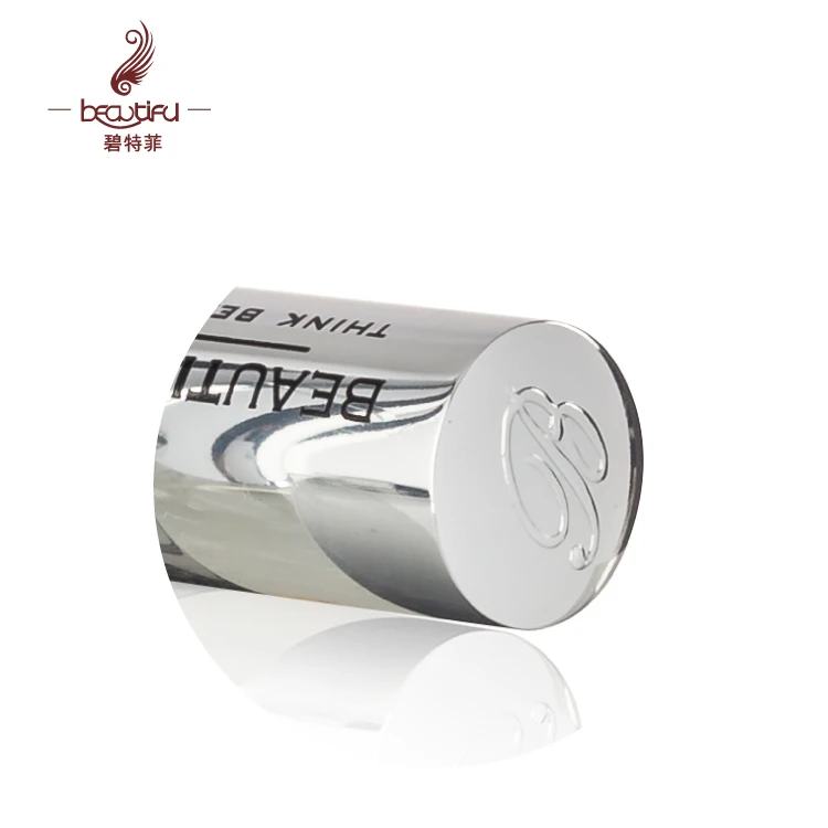 new trend 3.8g metal/aluminum shiny silver container luxury empty lipstick tube with embossed logo