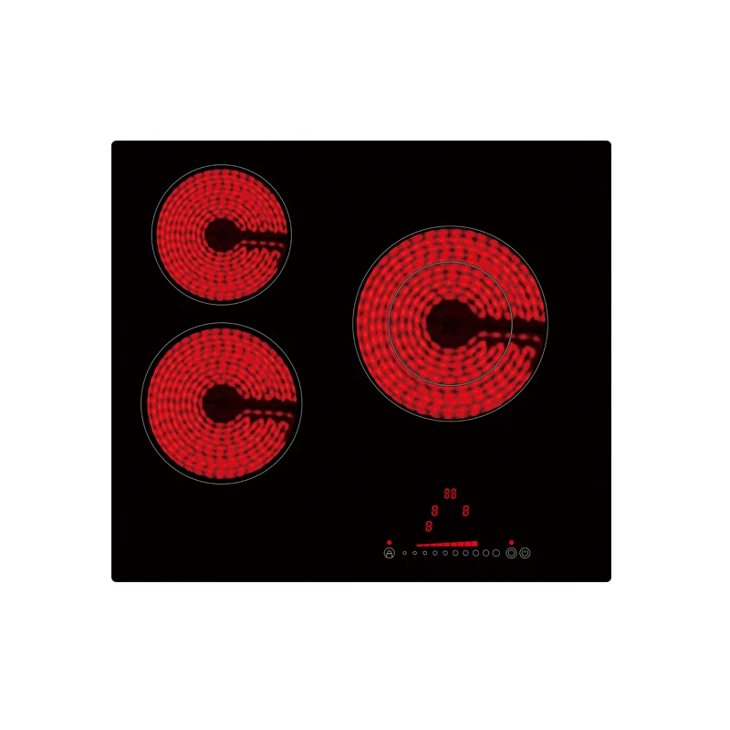 Chinese manufactur 3 Burners ceramic Cooktop, 220-240v Built-in Electric Ceramic Hob, Slider-Touch Control