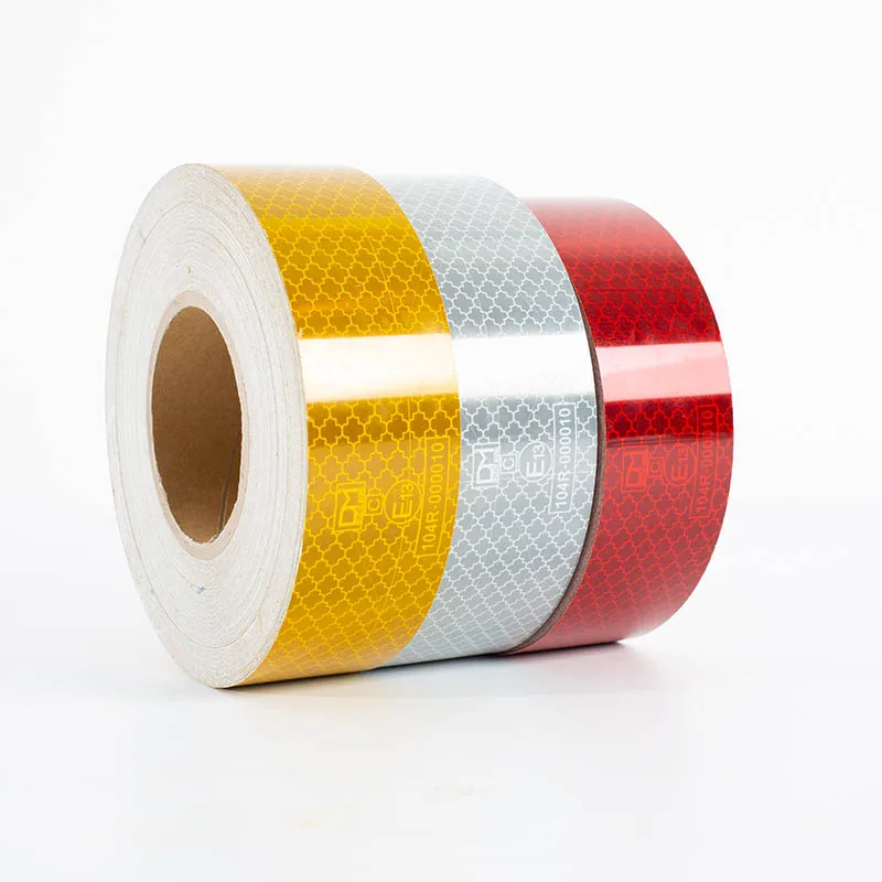 Yellow Red White E13 C DM ECE 104R-000010 prism reflective conspicuity marking tape