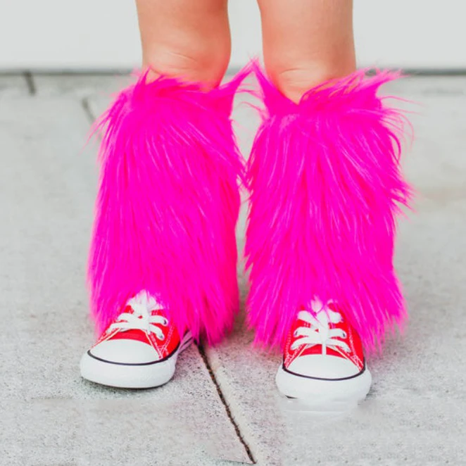 In Stock Faux Fur Boot Covers Kids Leg Warmers Girls Boot Socks Children Faux Fur Leg Warmers Solid Short Faux Fur Leg Warmers