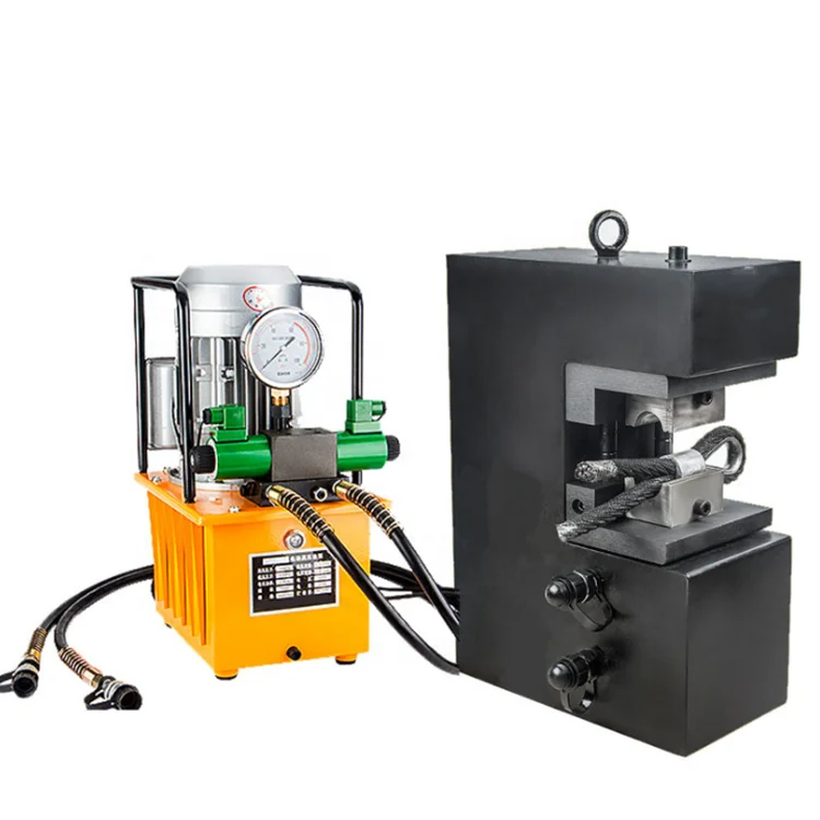 Hydraulic wire rope sleeve press