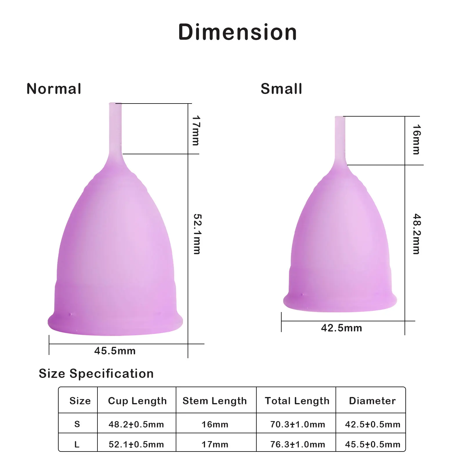 High quality customized 100% medical silicone menstrual copa menstrual cup