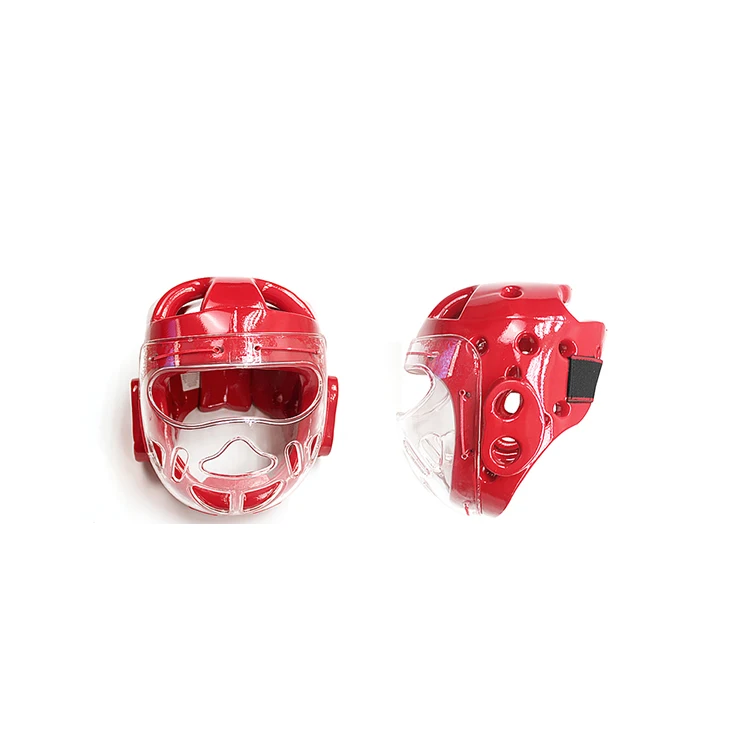 Sample free shipping custom logo martial arts head guard taekwondo helmet with mask for training
