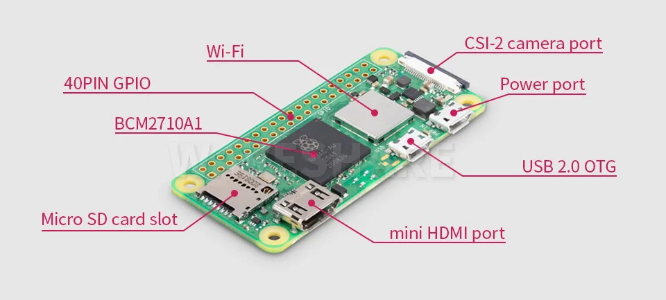 Misuxin Original Raspberry Pi Zero 2W 2 W, 1GHz Quad-Core CPU, 512MB RAM, WiFi, BLE4.2 ,RP3A0