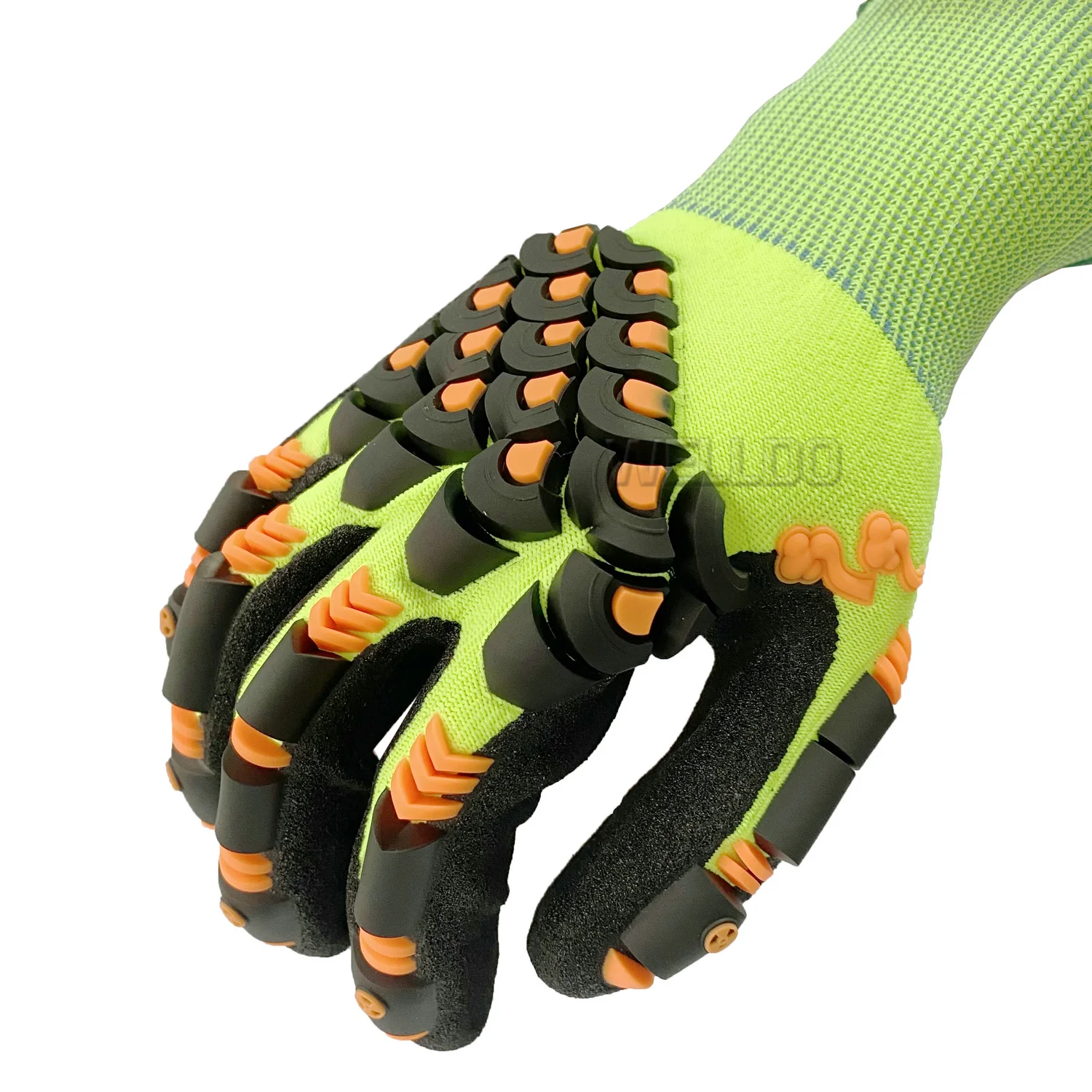 Impact Protection Work Gloves Hi-Viz Green Flexible and Breathable Glove