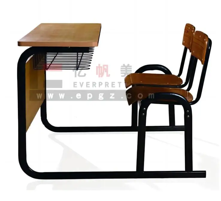 Regular Design School Furniture Classroom furniture Student Wooden Double Desk and Chair for Primary School Students