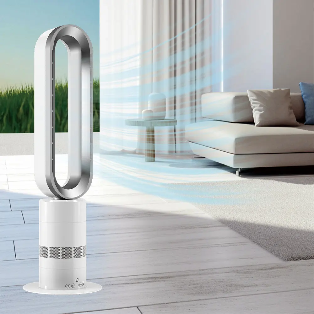 2024 home smart appliance electricity modern luxury indoor standing fan TP-18 PRO 2 IN 1 air cooling heating bladeless floor fan