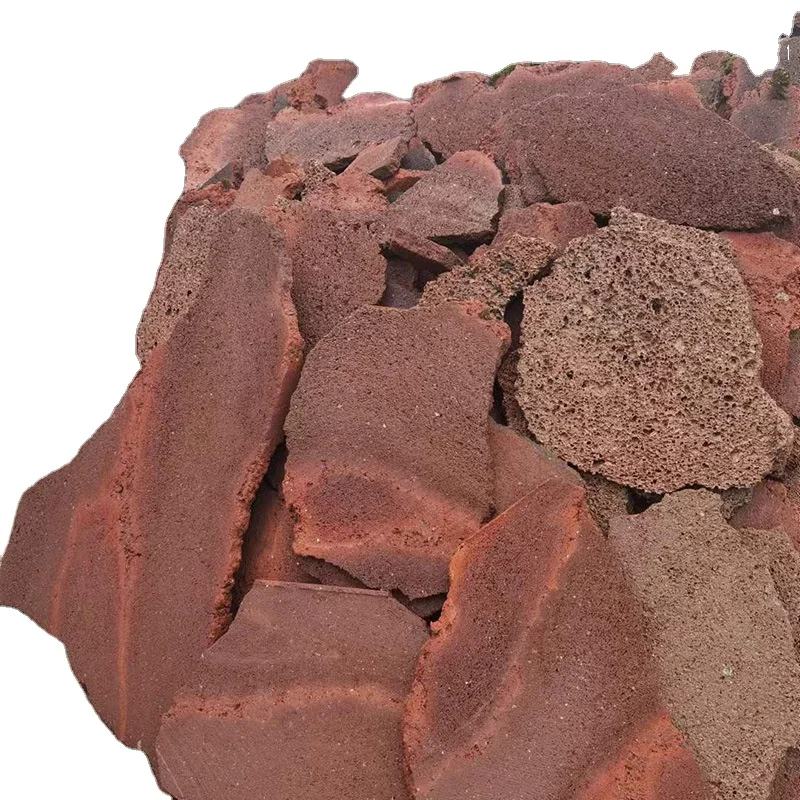 cheap natural red volcanic lava rock slate stone for pavement roads and wall cladding and floor patios loose lava stone slate
