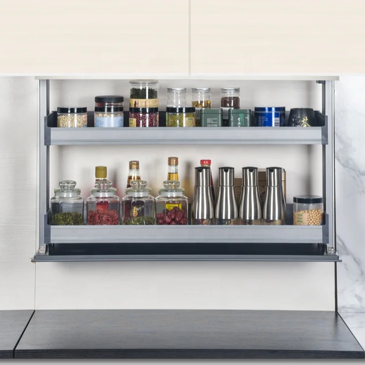 Wholesale Modern Design Home Living Room Kitchen Closet Accessories Smart Electric Lift Cabinet Kitchenware Basket Storage Rack