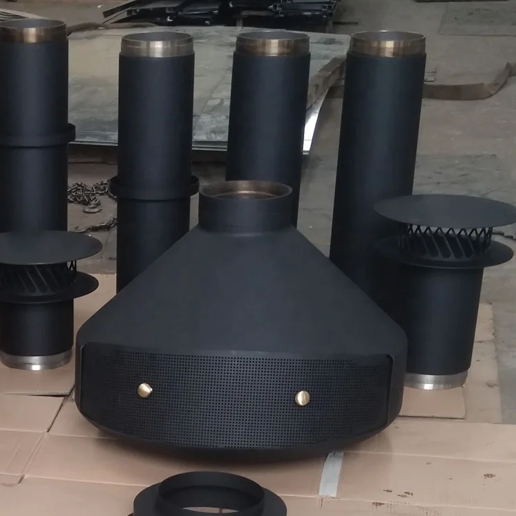 Modern Outdoor Black Carbon Steel European Style Wall Mounted Suspended Wood Burning Stove Fireplace