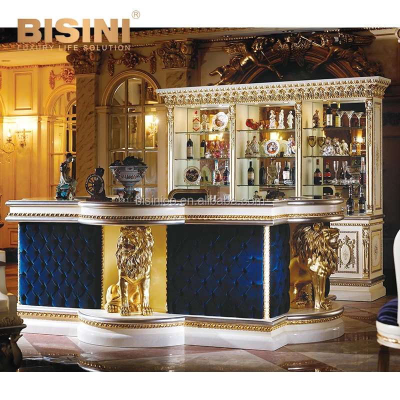 
 Роскошный Европейский барочный стиль резная деревянная Классическая барная стойка Grand Castle  