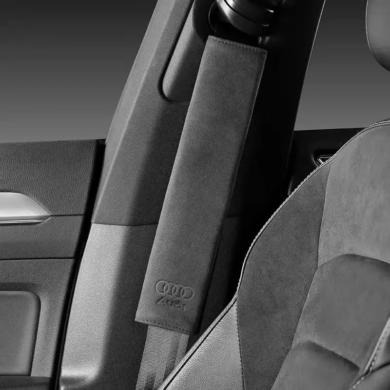 Custom High Quality Universal Suede Seat Belt Shoulder Protective Cover Car Safety Belts Pad for Adults and Children