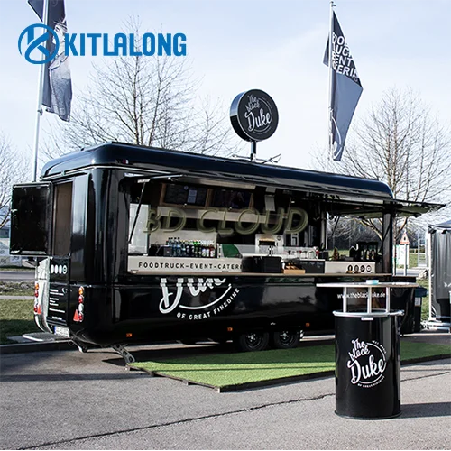 Kitlalong Food Trailer Extractor Fan Customized Electric Mobile Food Trailer System Salad Prep Fridge Food truck