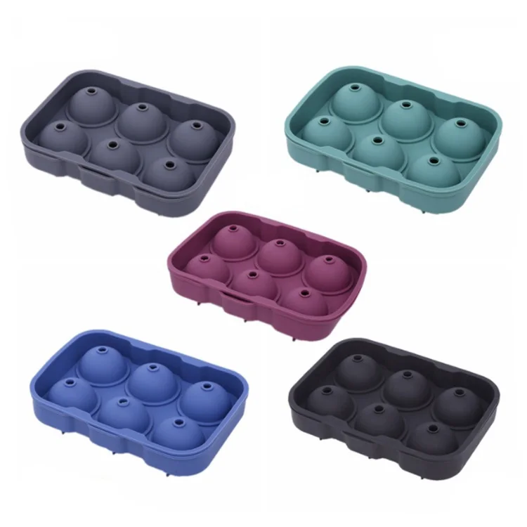 Wholesale Hot Sale BPA Free Reusable Easy Release Silicone 6 Cavity Ice Ball Mold