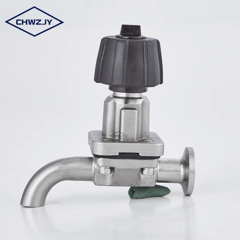 Sanitary stainless steel  manual diaphragm valve with long life membrane quick loading diaphragm valve