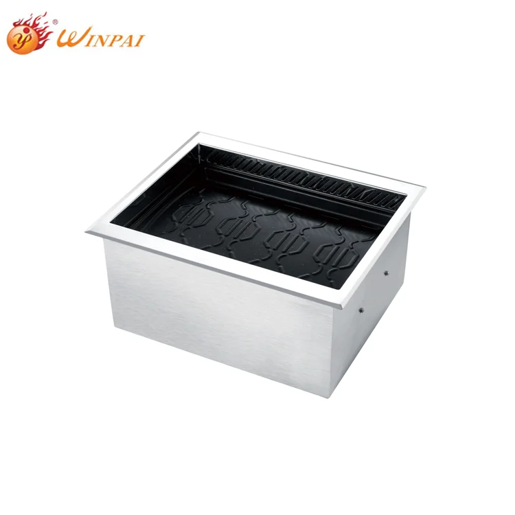 Корейский Ресторанный стол из нержавеющей стали, керамический бездымный гриль для барбекю, Корейская сковорода для барбекю с антипригарным покрытием