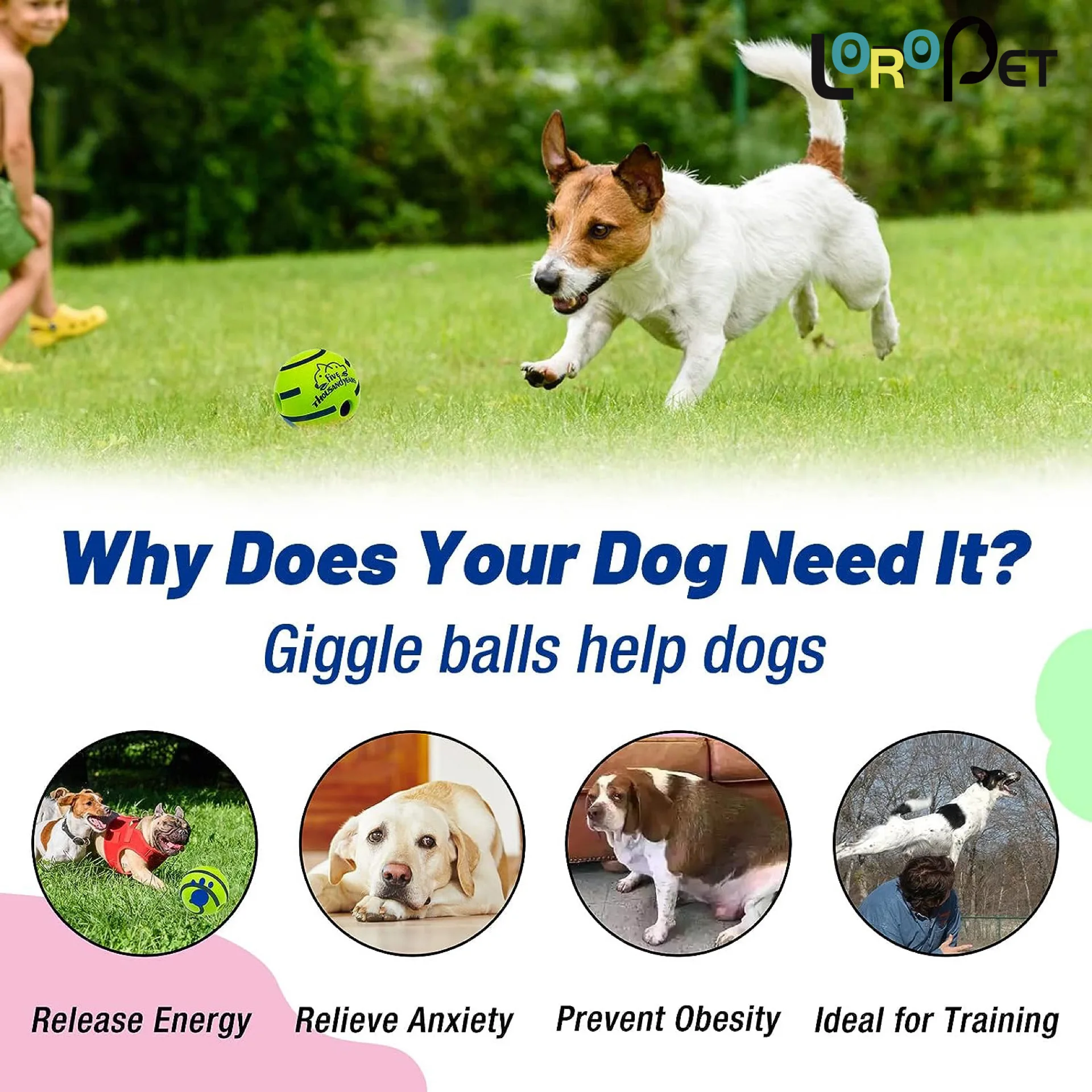 Pet supplies Manufacturer Durable Wobble Sound Dog Rolling Ball 8.8cm 10cm 14cm Toy wobble wag giggle ball interactive dog toy