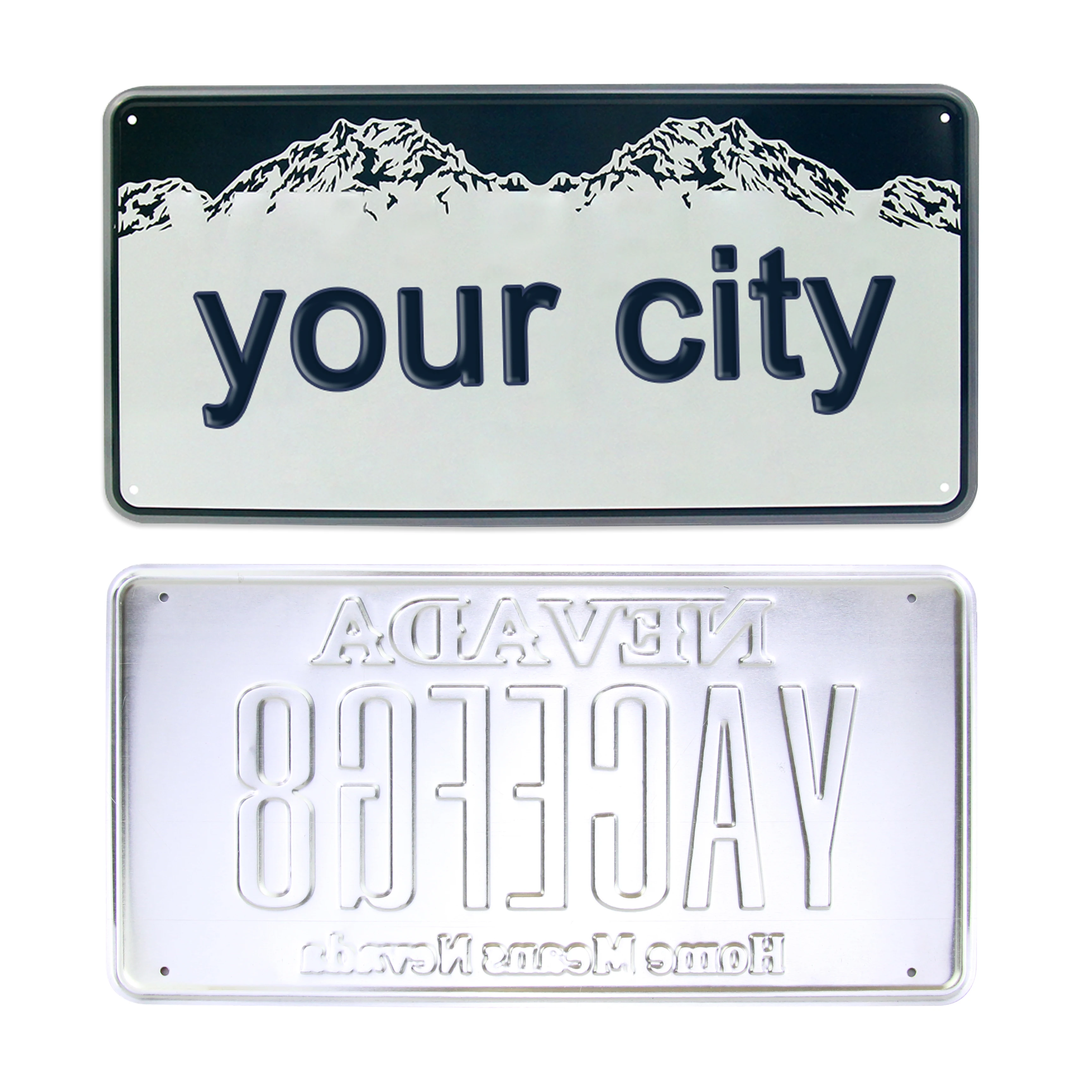 America Europe Vehicles license plate Accessories Embossed Custom logo Decorative car plates with Reflective Number Plates
