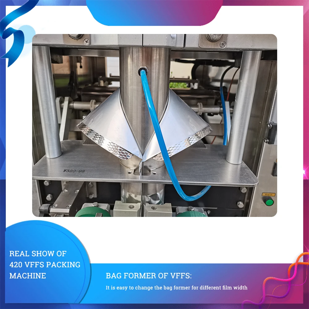 Small Scale Candy Biscuit Popcorn Maffins Cake Vertical Packaging Machine For Plastic Film Bag Sealing