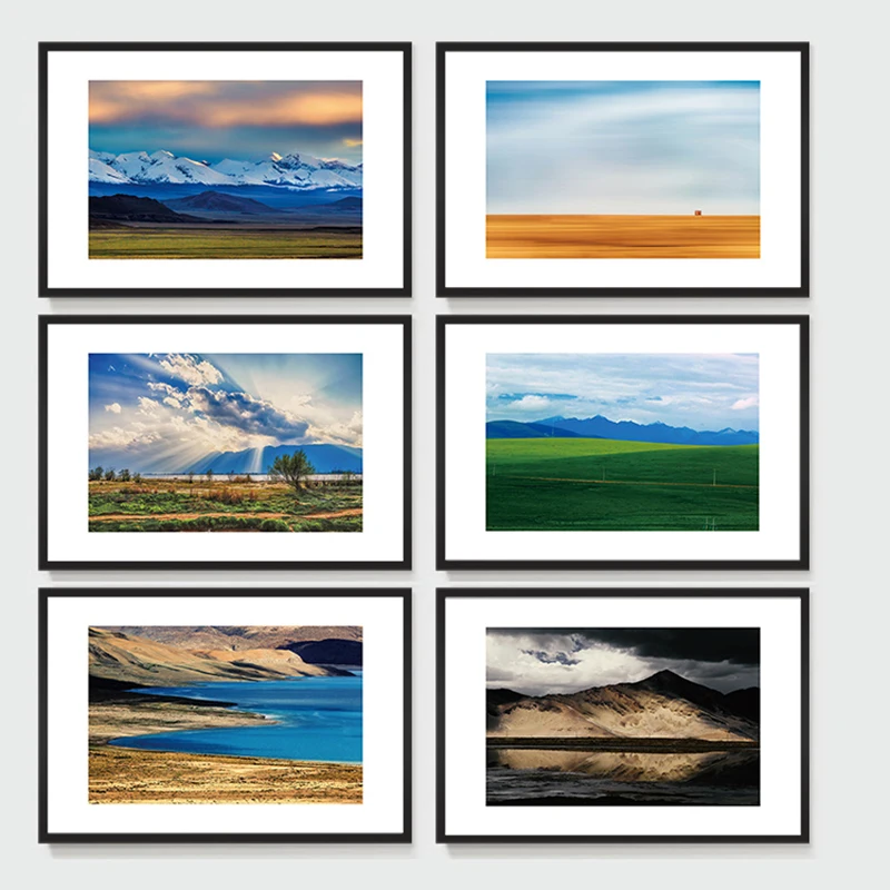 
modern glass painting beautiful natural scenery wall picture frame photography picture decorative the living room wall art 