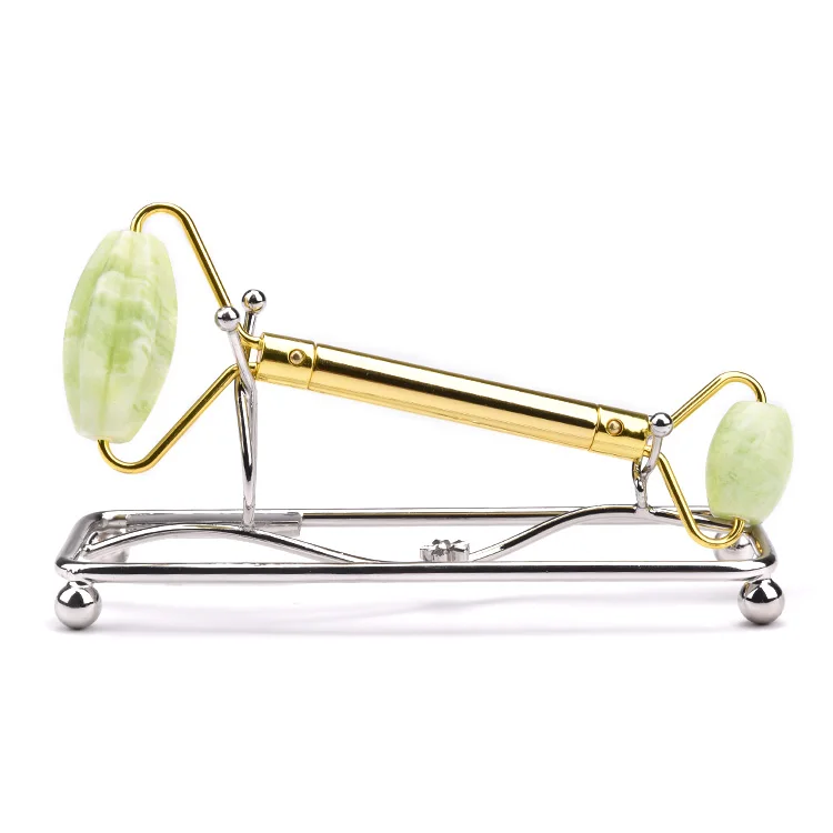 Popular sale Pink Rose Quartz Facial Jade Roller massage stone for Face and Neck with DIY head wholesale