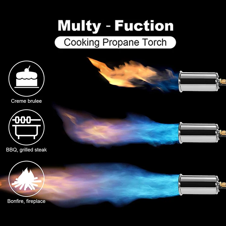 GF-8010 Refillable high power camping portable windproof burner gun gas torch lighter