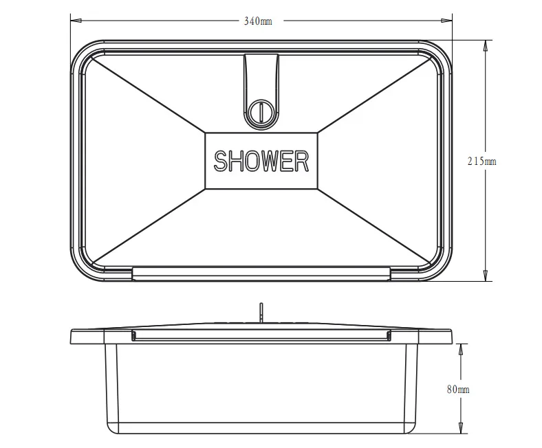 Watermark Black Lockable Outdoor External Shower box for Caravan Motorhome Van Camper RV Boat Shower Box
